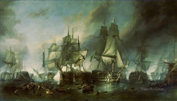 Buque de guerra Painting - Salvar por la borda en batalla naval.